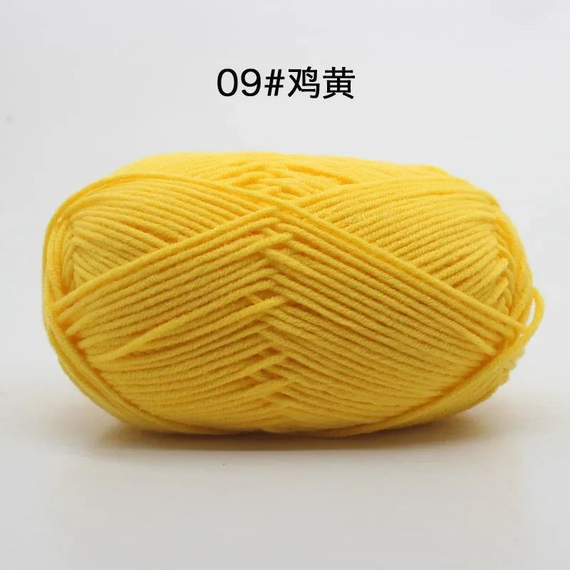 Likeecords 4-Strand  Milk Cotton Knitting Wool Yarn 60g/roll Soft Baby Yarn For Crochet Craft Sweater Hat Dolls