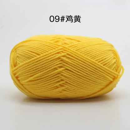 Likeecords 4-Strand  Milk Cotton Knitting Wool Yarn 60g/roll Soft Baby Yarn For Crochet Craft Sweater Hat Dolls