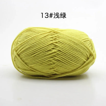 Likeecords 4-Strand  Milk Cotton Knitting Wool Yarn 60g/roll Soft Baby Yarn For Crochet Craft Sweater Hat Dolls