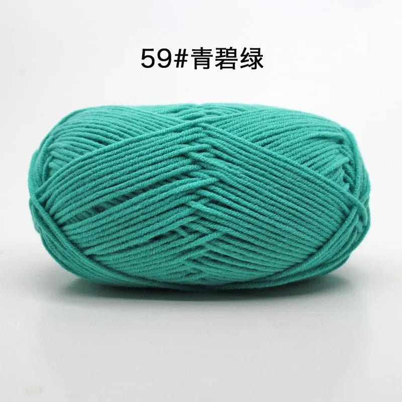 Likeecords 4-Strand  Milk Cotton Knitting Wool Yarn 60g/roll Soft Baby Yarn For Crochet Craft Sweater Hat Dolls