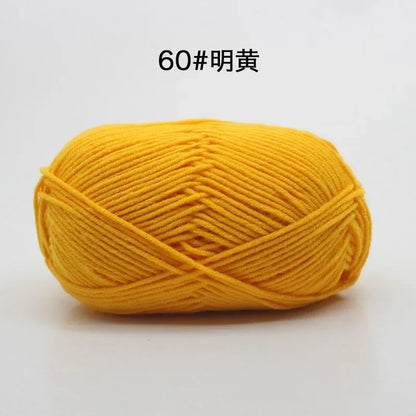 Likeecords 4-Strand  Milk Cotton Knitting Wool Yarn 60g/roll Soft Baby Yarn For Crochet Craft Sweater Hat Dolls