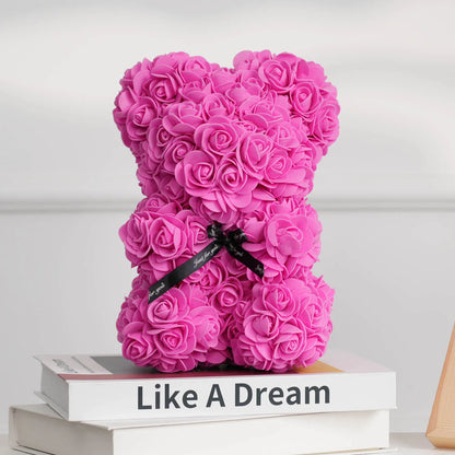 1PC Artificial Flower Eternal Rose Teddy Bear Mother's Day Birthday Valentine's Day Anniversary Gift Home Decoration