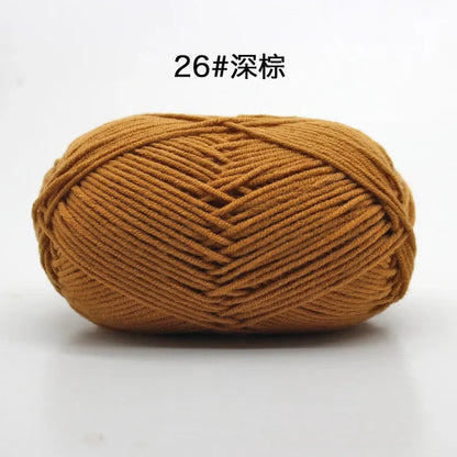 Likeecords 4-Strand  Milk Cotton Knitting Wool Yarn 60g/roll Soft Baby Yarn For Crochet Craft Sweater Hat Dolls