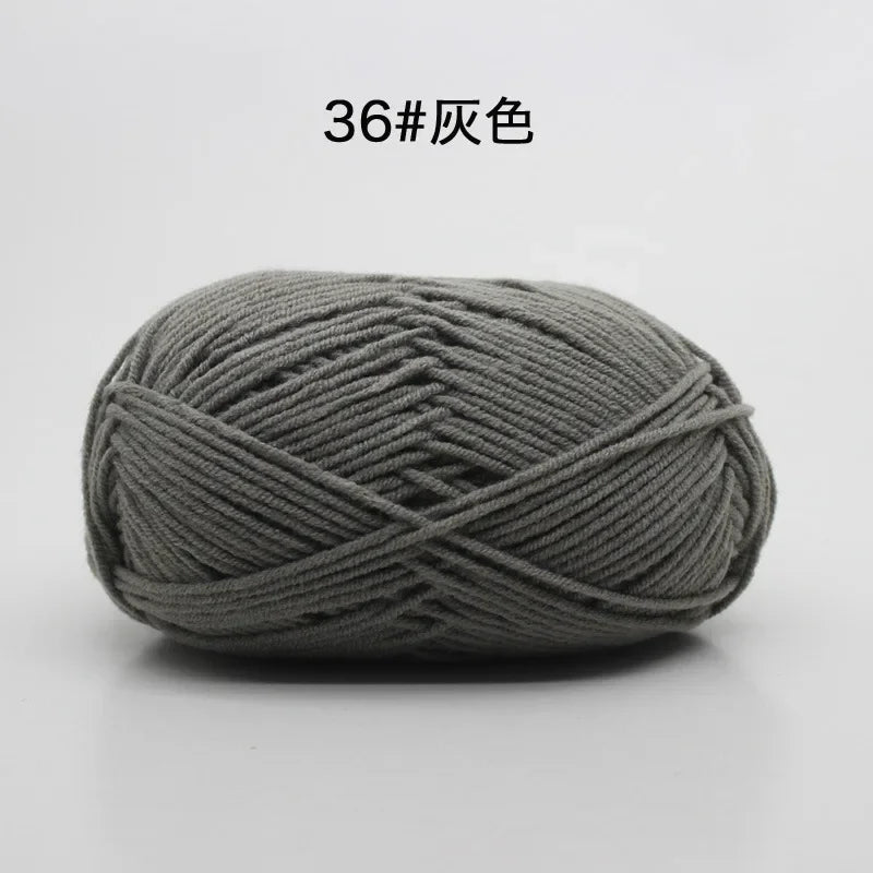 Likeecords 4-Strand  Milk Cotton Knitting Wool Yarn 60g/roll Soft Baby Yarn For Crochet Craft Sweater Hat Dolls