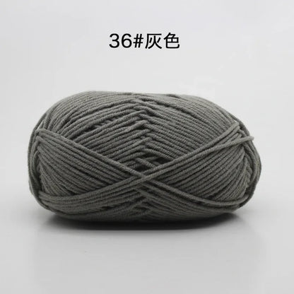 Likeecords 4-Strand  Milk Cotton Knitting Wool Yarn 60g/roll Soft Baby Yarn For Crochet Craft Sweater Hat Dolls