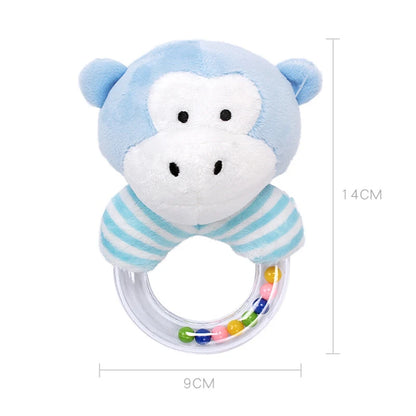 Cute Baby Rattle Toys Elephant Plush Infant Cartoon Bed Toys for Newborn 0-24 Months Educational Toy Bear Hand Ring Bell Teether