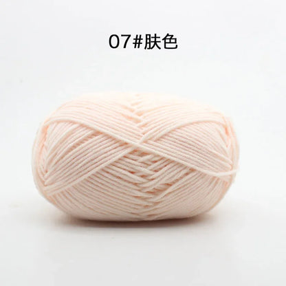 Likeecords 4-Strand  Milk Cotton Knitting Wool Yarn 60g/roll Soft Baby Yarn For Crochet Craft Sweater Hat Dolls