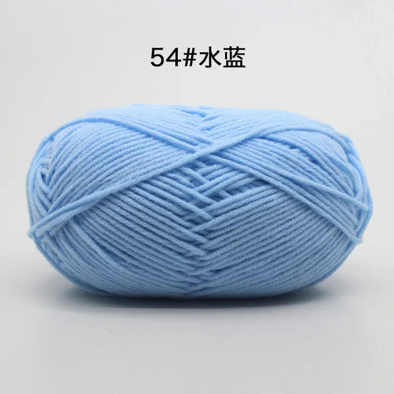 Likeecords 4-Strand  Milk Cotton Knitting Wool Yarn 60g/roll Soft Baby Yarn For Crochet Craft Sweater Hat Dolls
