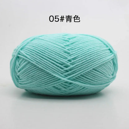 Likeecords 4-Strand  Milk Cotton Knitting Wool Yarn 60g/roll Soft Baby Yarn For Crochet Craft Sweater Hat Dolls