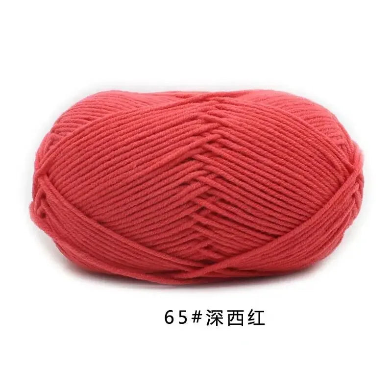 Likeecords 4-Strand  Milk Cotton Knitting Wool Yarn 60g/roll Soft Baby Yarn For Crochet Craft Sweater Hat Dolls