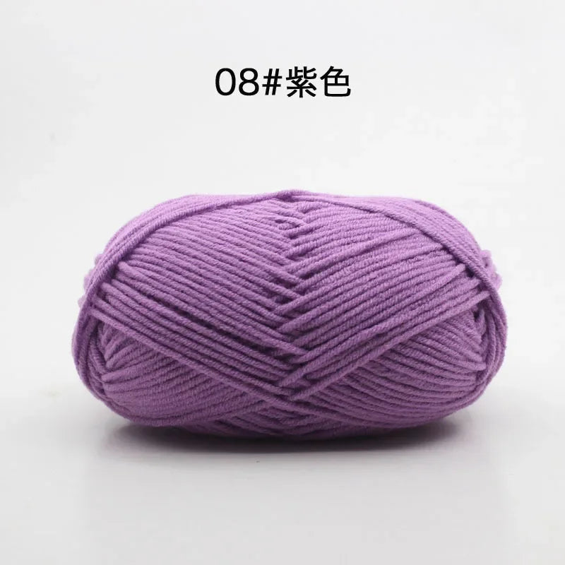 Likeecords 4-Strand  Milk Cotton Knitting Wool Yarn 60g/roll Soft Baby Yarn For Crochet Craft Sweater Hat Dolls
