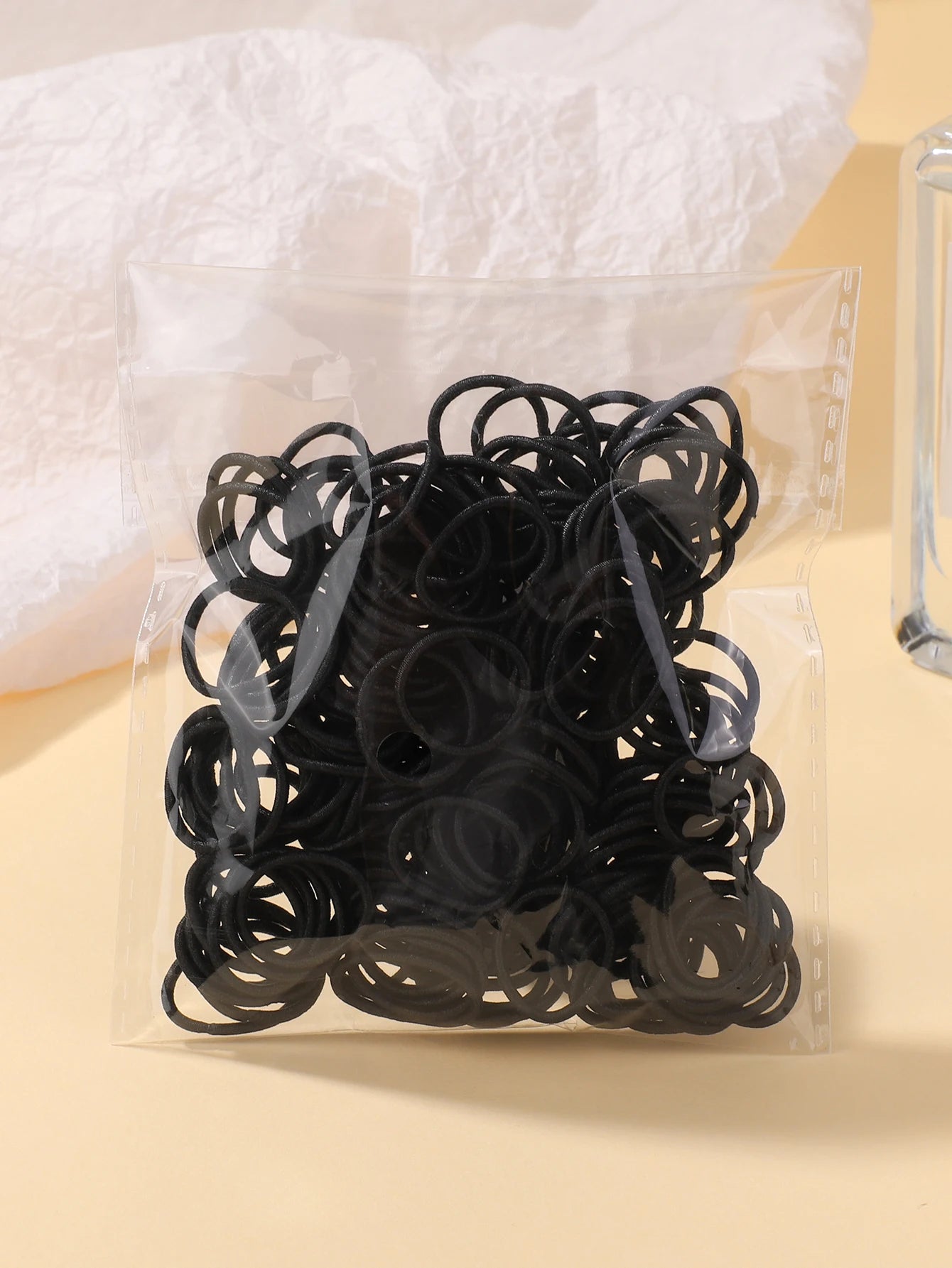 100 Pcs/Lot 2cm Hair Ties Gum Colorful Nylon Rubber Band Rope Doll Hair Accessories Black Elastic Hair Bands for Baby Girls Gift