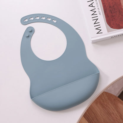 Color Kids 1PCS Silicone Baby Bib Adjustable Waterproof Feeding Bib BPA Free Soft Drool Bib Newborn Essentials Saliva Towel