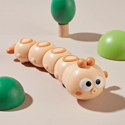 Cartoon Clockwork Caterpillar Crawling Toys Parent Child Interactive Cute Animal Baby Wind Up Toy for Kids Funny Gift