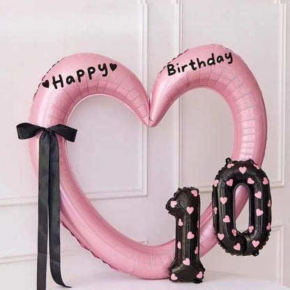 Hollow Out Love Heart Balloon Birthday Party Decoration Cute Love Ballons Baby Shower Wedding Party Gifts Party Balloon Ornament