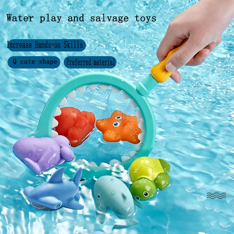 Baby Bath Toys Bathtub Colorful Toys Waterproof Bath Toys for Toddler Infant Boys Girls 0~3years Gift