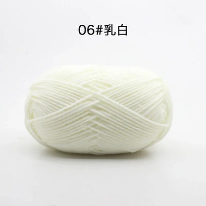 Likeecords 4-Strand  Milk Cotton Knitting Wool Yarn 60g/roll Soft Baby Yarn For Crochet Craft Sweater Hat Dolls