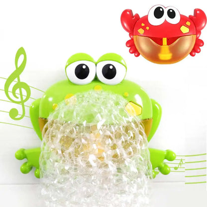 1pcs Kids Green Frog/Red Crab Spit Bubble Machine Baby Bath Toys Kids Bathtub Water Play with Music,Surprise Gift for Boys Girls