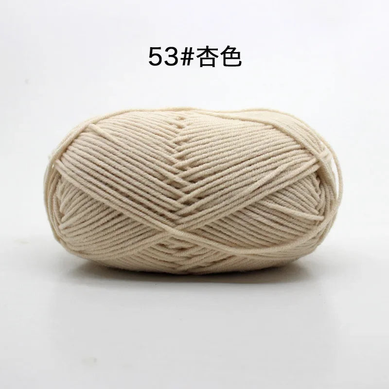 Likeecords 4-Strand  Milk Cotton Knitting Wool Yarn 60g/roll Soft Baby Yarn For Crochet Craft Sweater Hat Dolls