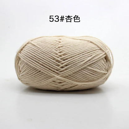 Likeecords 4-Strand  Milk Cotton Knitting Wool Yarn 60g/roll Soft Baby Yarn For Crochet Craft Sweater Hat Dolls