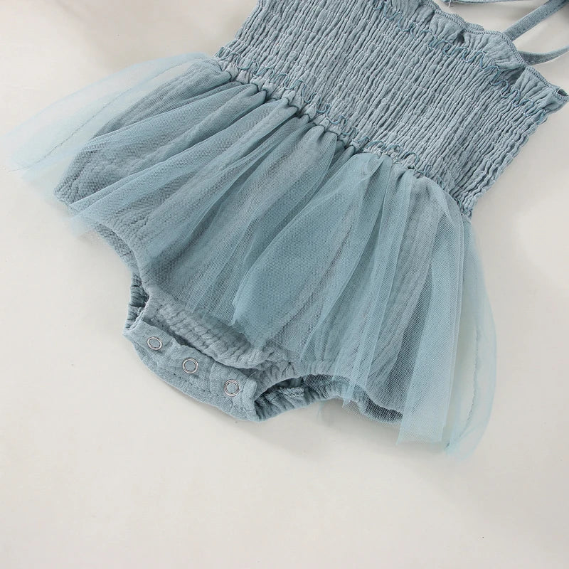 Baby Sleeveless Ruffle Romper Set