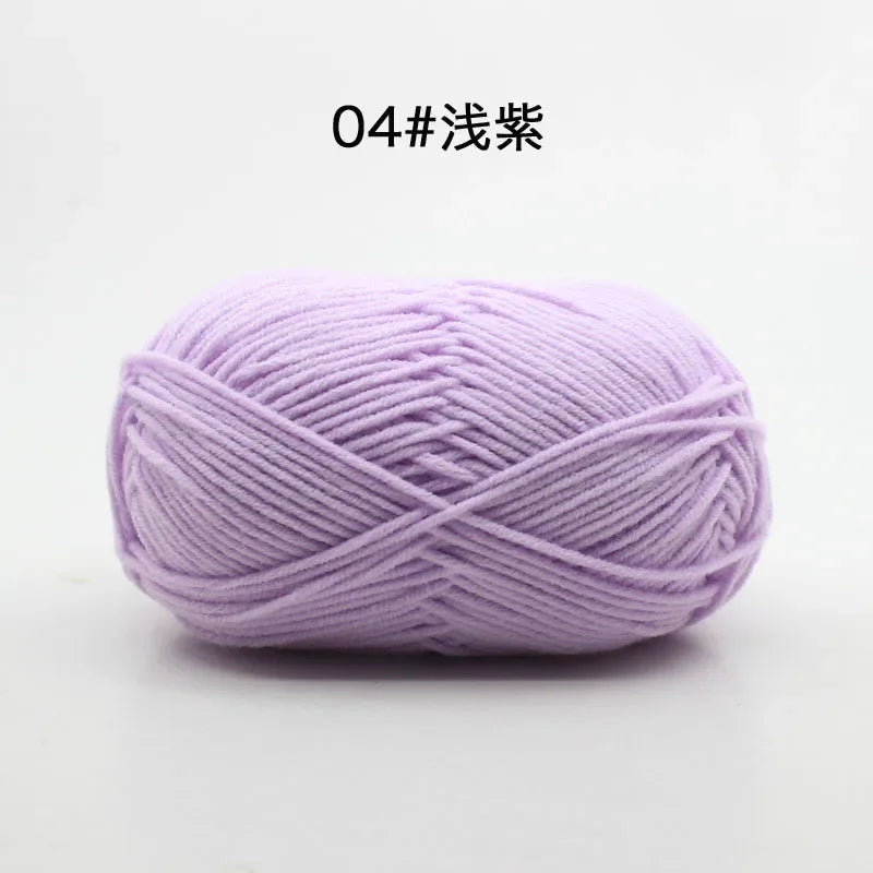 Likeecords 4-Strand  Milk Cotton Knitting Wool Yarn 60g/roll Soft Baby Yarn For Crochet Craft Sweater Hat Dolls