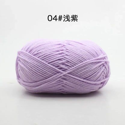 Likeecords 4-Strand  Milk Cotton Knitting Wool Yarn 60g/roll Soft Baby Yarn For Crochet Craft Sweater Hat Dolls
