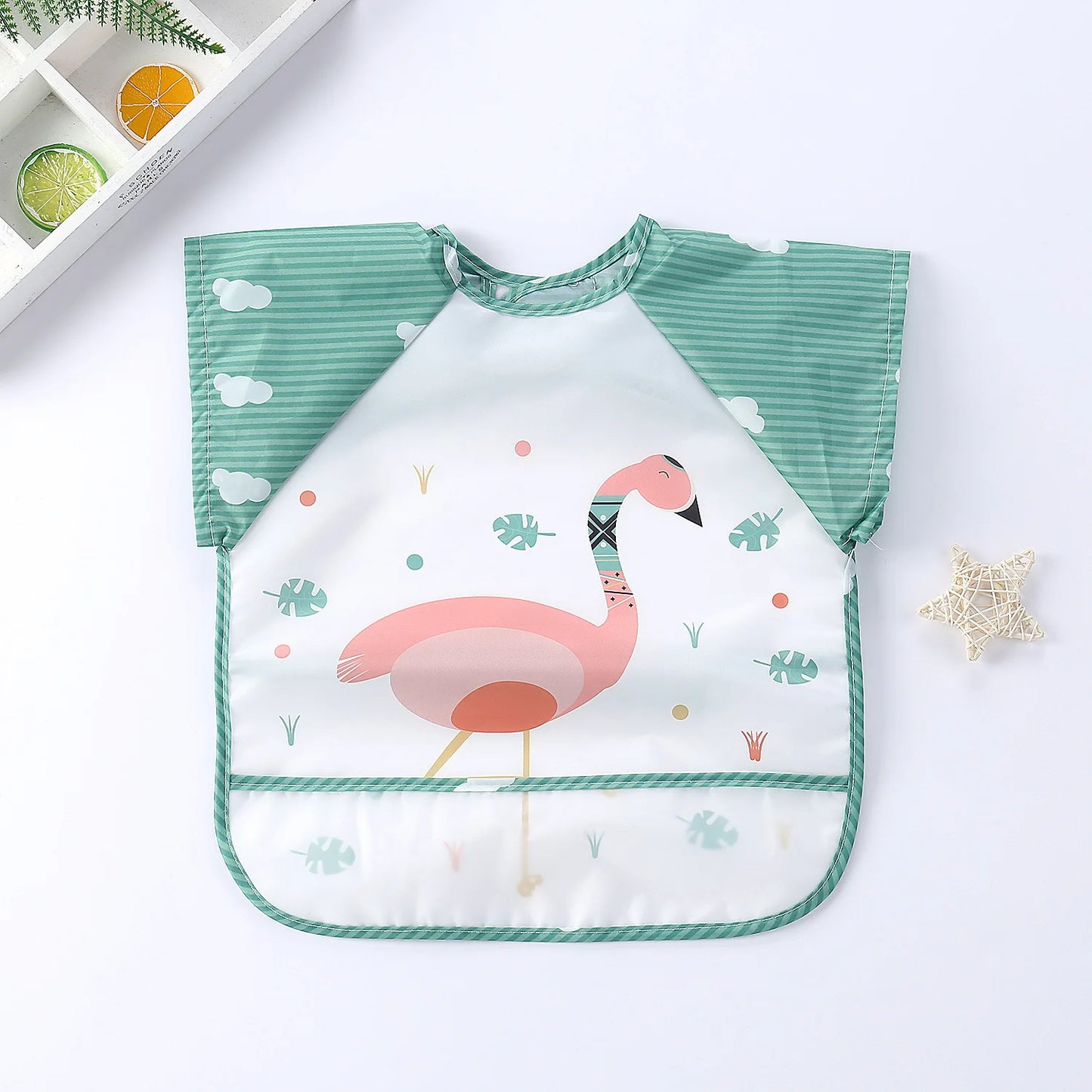 Waterproof EVA Full Sleeve Baby Bibs Children Apron Long Sleeve Feeding Smock Kids Eating Breastplate Infant Scarf Clothing