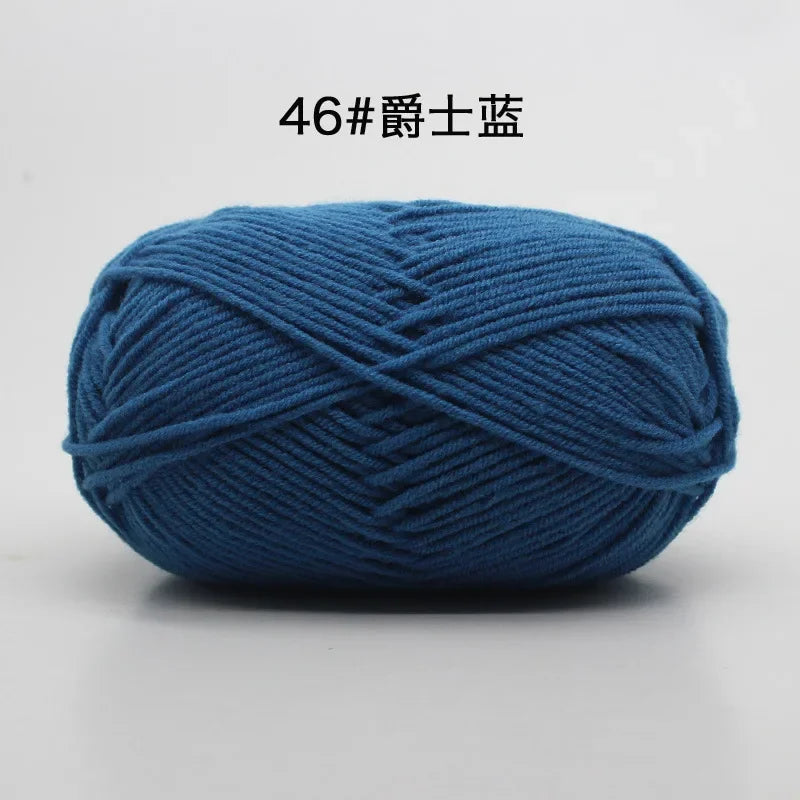 Likeecords 4-Strand  Milk Cotton Knitting Wool Yarn 60g/roll Soft Baby Yarn For Crochet Craft Sweater Hat Dolls