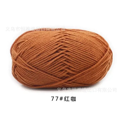 Likeecords 4-Strand  Milk Cotton Knitting Wool Yarn 60g/roll Soft Baby Yarn For Crochet Craft Sweater Hat Dolls