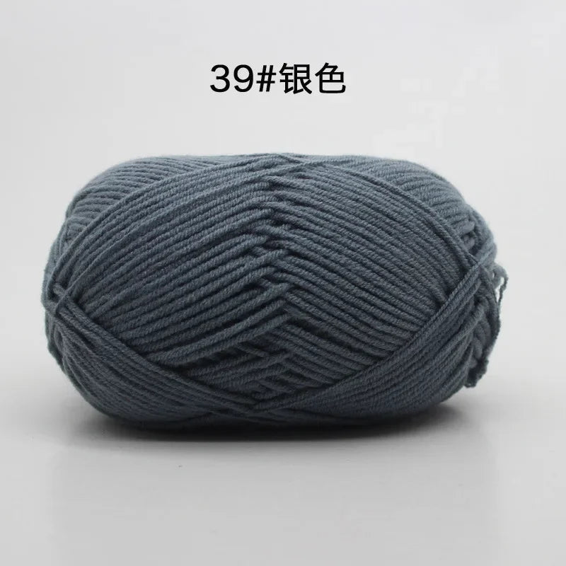 Likeecords 4-Strand  Milk Cotton Knitting Wool Yarn 60g/roll Soft Baby Yarn For Crochet Craft Sweater Hat Dolls