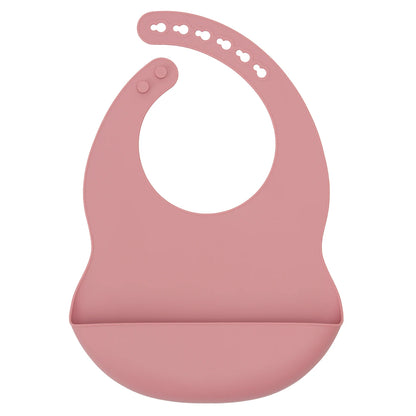 Color Kids 1PCS Silicone Baby Bib Adjustable Waterproof Feeding Bib BPA Free Soft Drool Bib Newborn Essentials Saliva Towel