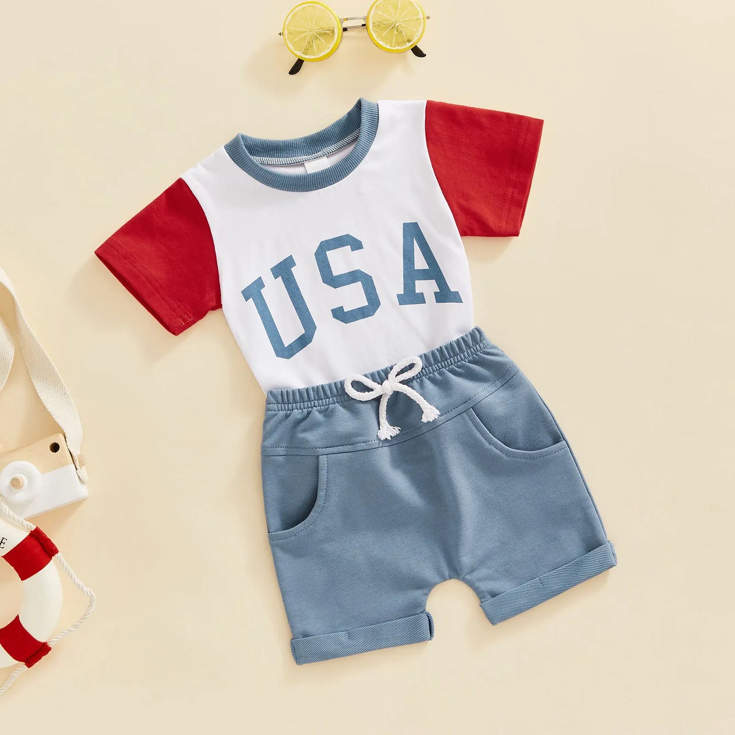 Short Sleeve USA Printed Shirt