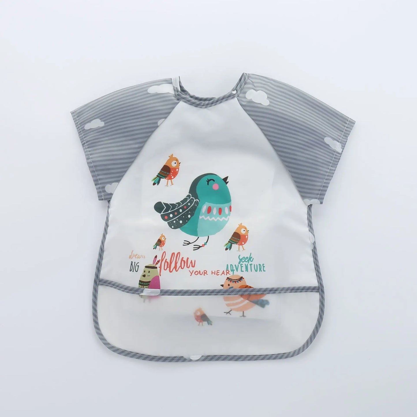 Waterproof EVA Full Sleeve Baby Bibs Children Apron Long Sleeve Feeding Smock Kids Eating Breastplate Infant Scarf Clothing