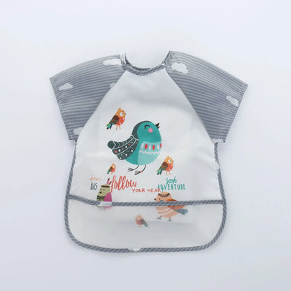 Waterproof EVA Full Sleeve Baby Bibs Children Apron Long Sleeve Feeding Smock Kids Eating Breastplate Infant Scarf Clothing