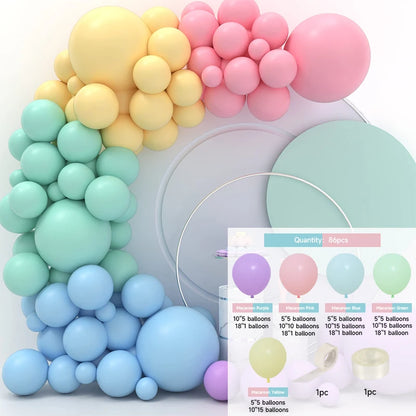 Colorful Macaron Balloons Garland Arch Kit Wedding Birthday Party Decor Kids Birthday Wedding Supplies Latex Ballon Baby Shower