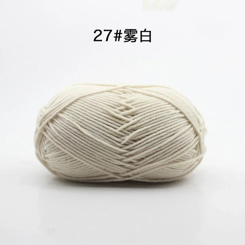 Likeecords 4-Strand  Milk Cotton Knitting Wool Yarn 60g/roll Soft Baby Yarn For Crochet Craft Sweater Hat Dolls