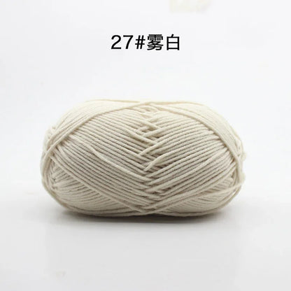 Likeecords 4-Strand  Milk Cotton Knitting Wool Yarn 60g/roll Soft Baby Yarn For Crochet Craft Sweater Hat Dolls