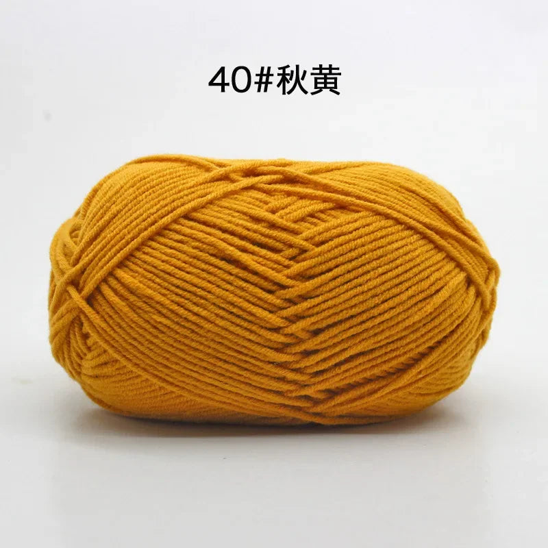 Likeecords 4-Strand  Milk Cotton Knitting Wool Yarn 60g/roll Soft Baby Yarn For Crochet Craft Sweater Hat Dolls