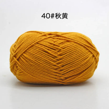 Likeecords 4-Strand  Milk Cotton Knitting Wool Yarn 60g/roll Soft Baby Yarn For Crochet Craft Sweater Hat Dolls