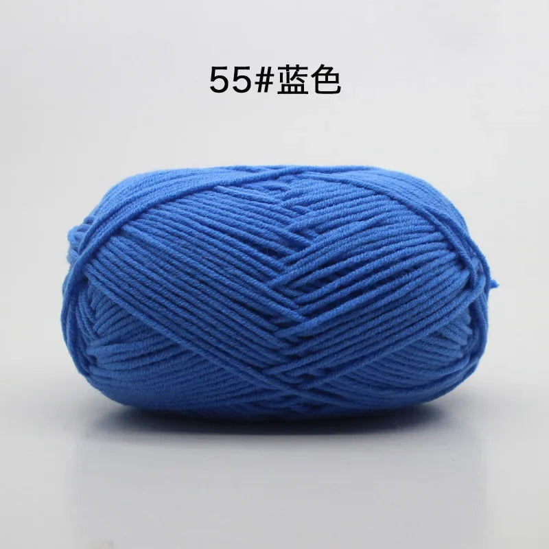 Likeecords 4-Strand  Milk Cotton Knitting Wool Yarn 60g/roll Soft Baby Yarn For Crochet Craft Sweater Hat Dolls