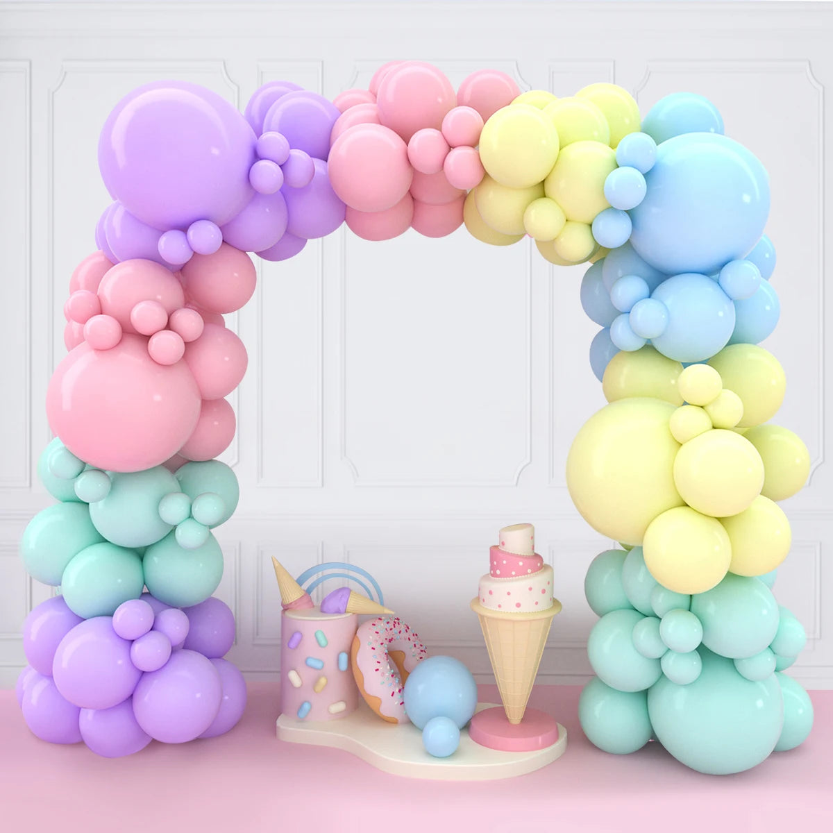 Colorful Macaron Balloons Garland Arch Kit Wedding Birthday Party Decor Kids Birthday Wedding Supplies Latex Ballon Baby Shower