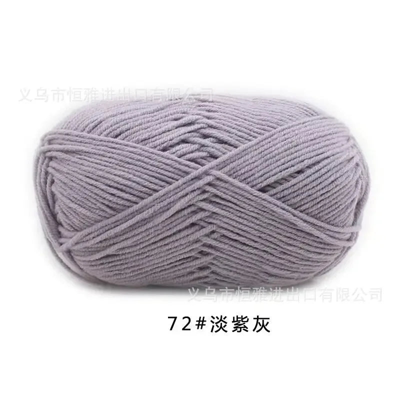 Likeecords 4-Strand  Milk Cotton Knitting Wool Yarn 60g/roll Soft Baby Yarn For Crochet Craft Sweater Hat Dolls
