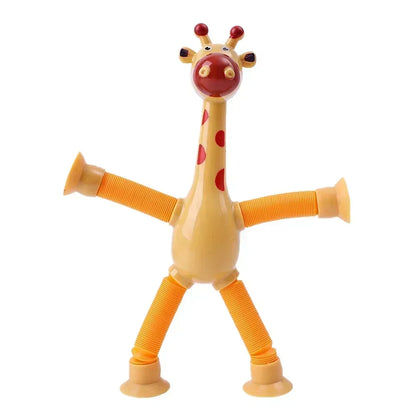 Children Suction Cup Toys Pop Tubes Stress Relief Telescopic Giraffe Hand Toys Sensory Bellows Toys Anti-stress Squeeze Toy Gift