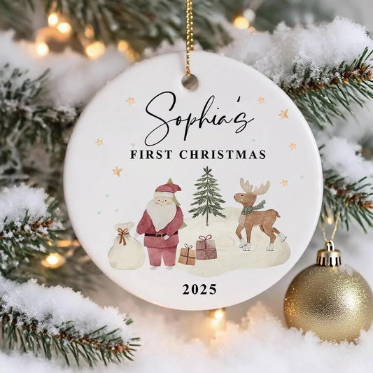 Custom Baby's First Christmas Baubles Custom Keepsake Christmas Ornament New Baby Gifts Xmas Holiday Gifts for Newborn