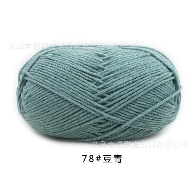 Likeecords 4-Strand  Milk Cotton Knitting Wool Yarn 60g/roll Soft Baby Yarn For Crochet Craft Sweater Hat Dolls