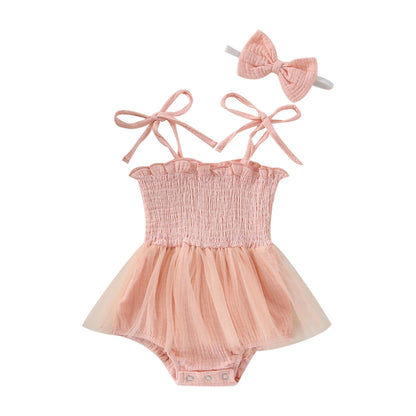 Baby Sleeveless Ruffle Romper Set