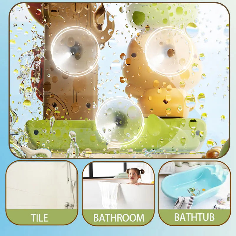 Duck/Flower Shape Baby Bath Toy Play Water in Lion Waterwheel Children Fun in Shower Bathtub with Suction Cup in Kid Gift