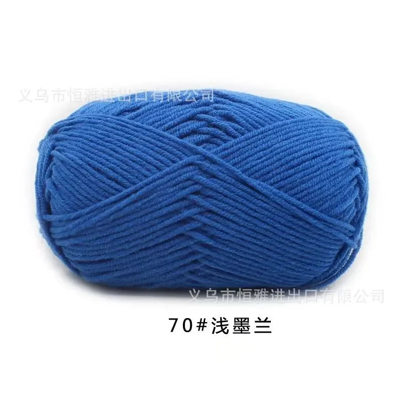 Likeecords 4-Strand  Milk Cotton Knitting Wool Yarn 60g/roll Soft Baby Yarn For Crochet Craft Sweater Hat Dolls