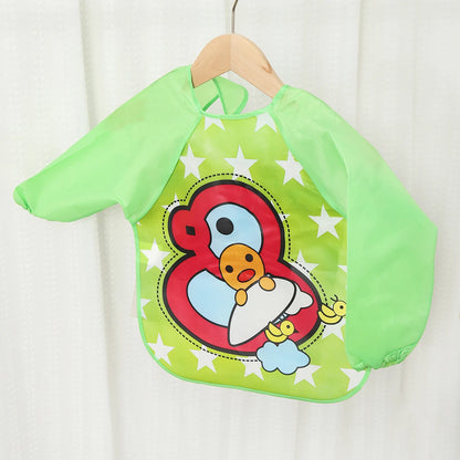 Waterproof EVA Full Sleeve Baby Bibs Children Apron Long Sleeve Feeding Smock Kids Eating Breastplate Infant Scarf Clothing